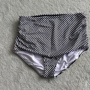 KIAVA Black and White Striped Swim Bottom